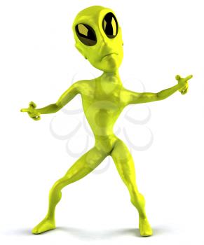 Royalty Free Clipart Image of a Dancing 3D Alien