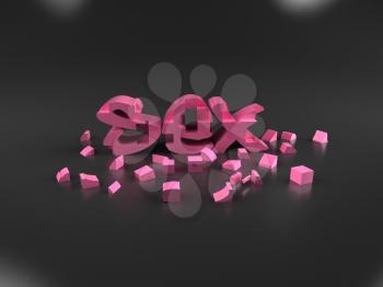 Royalty Free 3d Clipart Image of the Word Sex