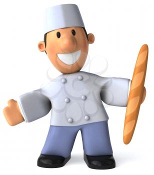 Royalty Free Clipart Image of a French Baker