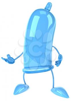 Royalty Free Clipart Image of a Blue Condom