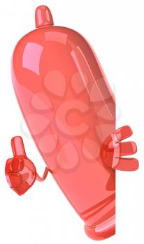 Royalty Free Clipart Image of a Pink Condom