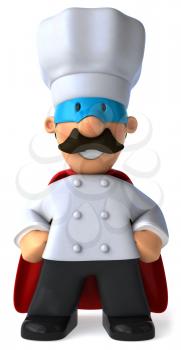 Royalty Free Clipart Image of a Superhero Baker