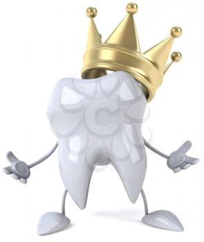 Royalty Free Clipart Image of a Tooth With a Crown