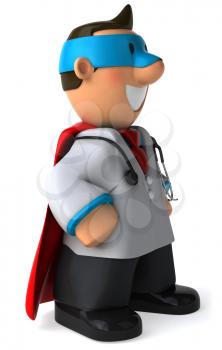 Royalty Free Clipart Image of a Superhero Doctor