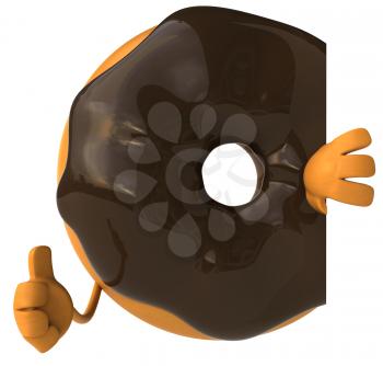 Royalty Free Clipart Image of a Chocolate Covered Doughnut