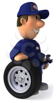 Royalty Free Clipart Image of a Mechanic