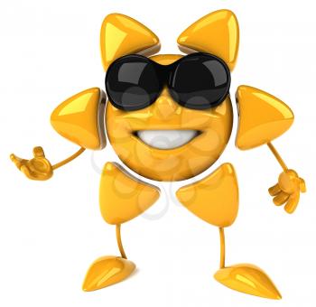 Royalty Free Clipart Image of a Sun in Sunglasses