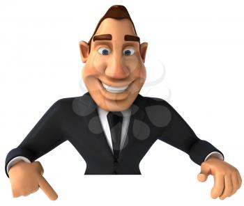 Royalty Free Clipart Image of a Businessman Pointing