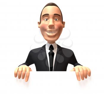 Royalty Free 3d Clipart Image of a Businessman Wearing a Suit