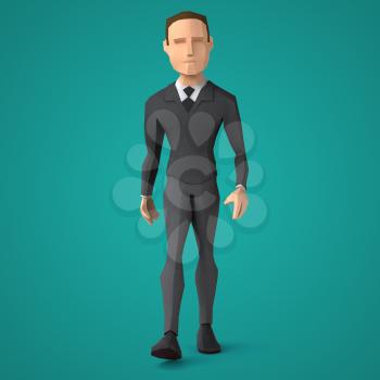 Low poly business man