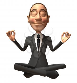 Royalty Free 3d Clipart Image of a Businessman Meditating