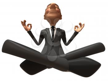 Royalty Free 3d Clipart Image of a Businessman Meditating