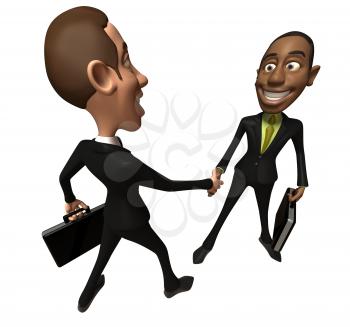 Royalty Free 3d Clipart Image of Two Businessmen Shaking Hands