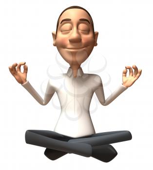 Royalty Free 3d Clipart Image of a Man Meditating