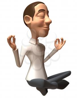 Royalty Free 3d Clipart Image of a Man Meditating