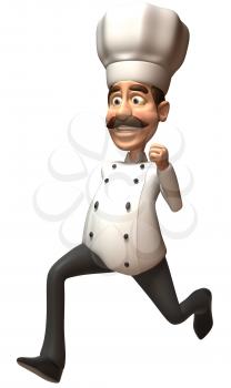 Royalty Free 3d Clipart Image of a Running Chef