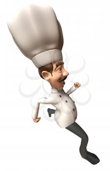 Royalty Free 3d Clipart Image of a Running Chef