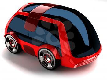 Royalty Free 3d Clipart Image of a Red Car