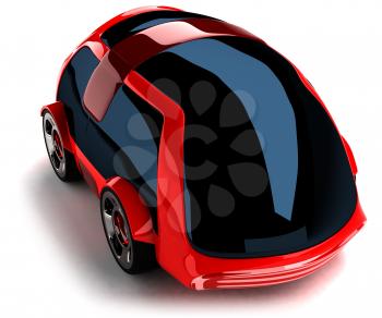 Royalty Free 3d Clipart Image of a Red Car