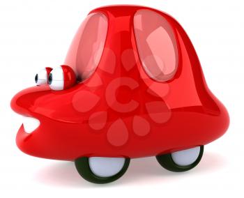 Royalty Free 3d Clipart Image of a Red Car