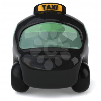 Royalty Free 3d Clipart Image of a Black Taxi