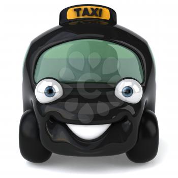 Royalty Free 3d Clipart Image of a Black Taxi