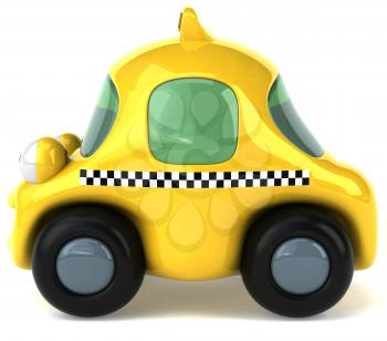 Royalty Free 3d Clipart Image of a Yellow Taxi