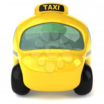 Royalty Free 3d Clipart Image of a Yellow Taxi