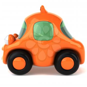 Royalty Free 3d Clipart Image of a Orange Taxi