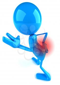 Royalty Free 3d Clipart Image of a Character With a Sore Back