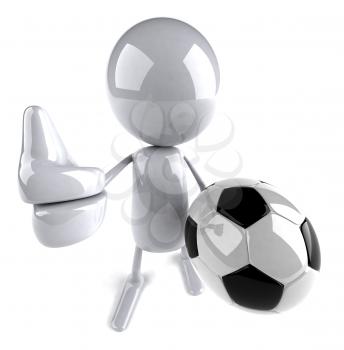 Royalty Free 3d Clipart Image of Soccer Player Holding a Ball