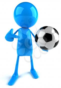 Royalty Free 3d Clipart Image of Soccer Player Holding a Ball