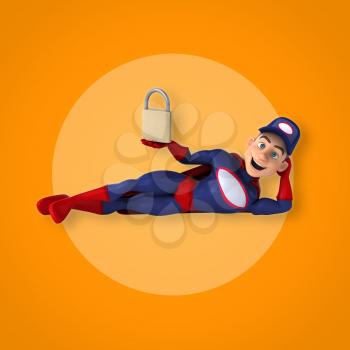 Fun superhero - 3D Illustration