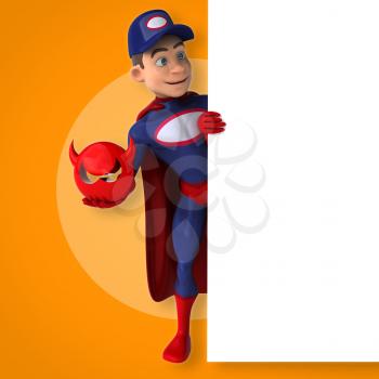 Fun superhero - 3D Illustration