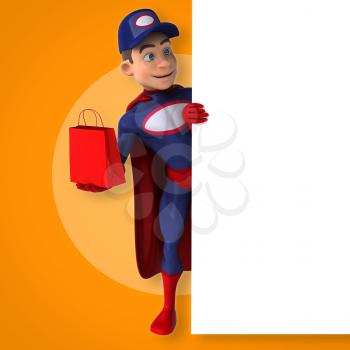 Fun superhero - 3D Illustration