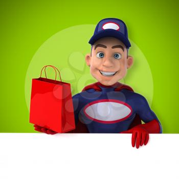 Fun superhero - 3D Illustration