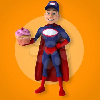 Fun superhero - 3D Illustration