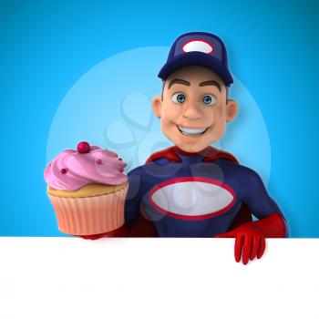 Fun superhero - 3D Illustration