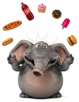 Fun elephant - 3D Illustration