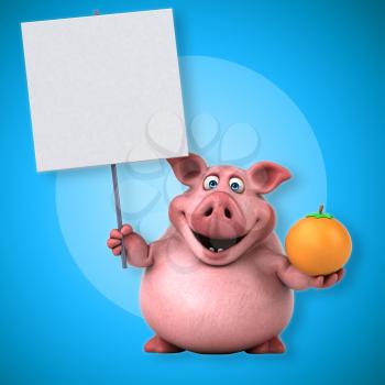 Fun pig - 3D Illustration