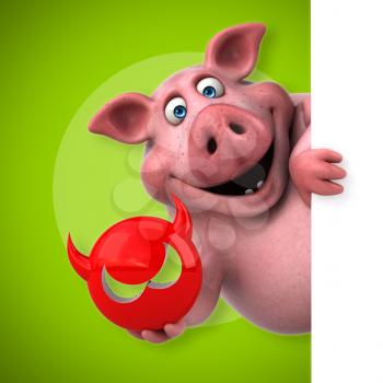 Fun pig - 3D Illustration