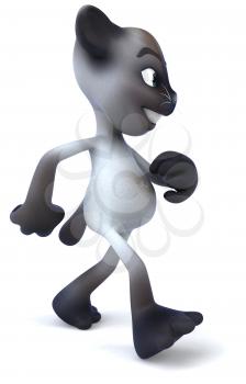 Royalty Free 3d Clipart Image of a Cat Walking