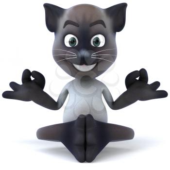 Royalty Free 3d Clipart Image of a Cat Meditating