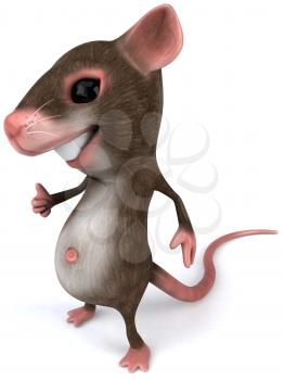 Royalty Free 3d Clipart Image of a Mouse Giving a Thumbs Up Sign