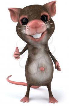 Royalty Free 3d Clipart Image of a Mouse Giving a Thumbs Up Sign