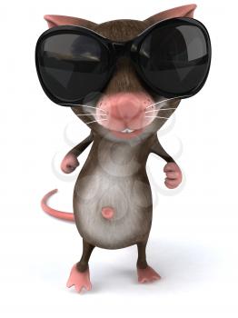 Royalty Free 3d Clipart Image of a Mouse Wearing Sunglasses