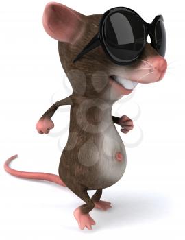 Royalty Free 3d Clipart Image of a Mouse Wearing Sunglasses