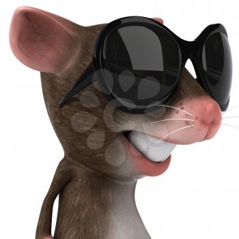 Royalty Free 3d Clipart Image of a Mouse Wearing Sunglasses