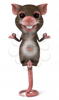 Royalty Free 3d Clipart Image of a Mouse Meditating