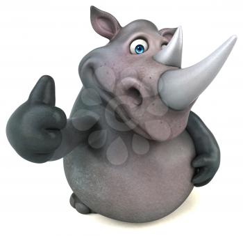 Fun rhinoceros - 3D Illustration